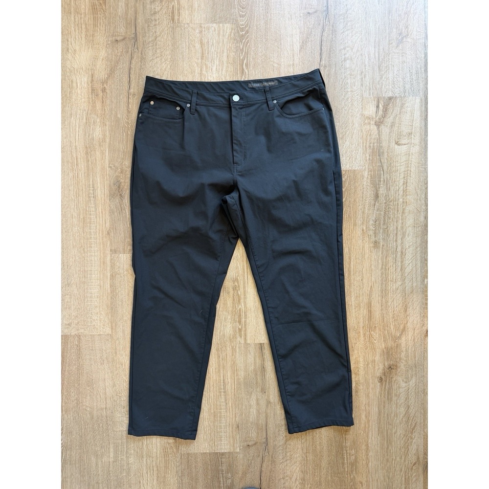 J. Hilburn Flat Front 5 Pocket Performance Black Pants Men's Sz 38 Stretch